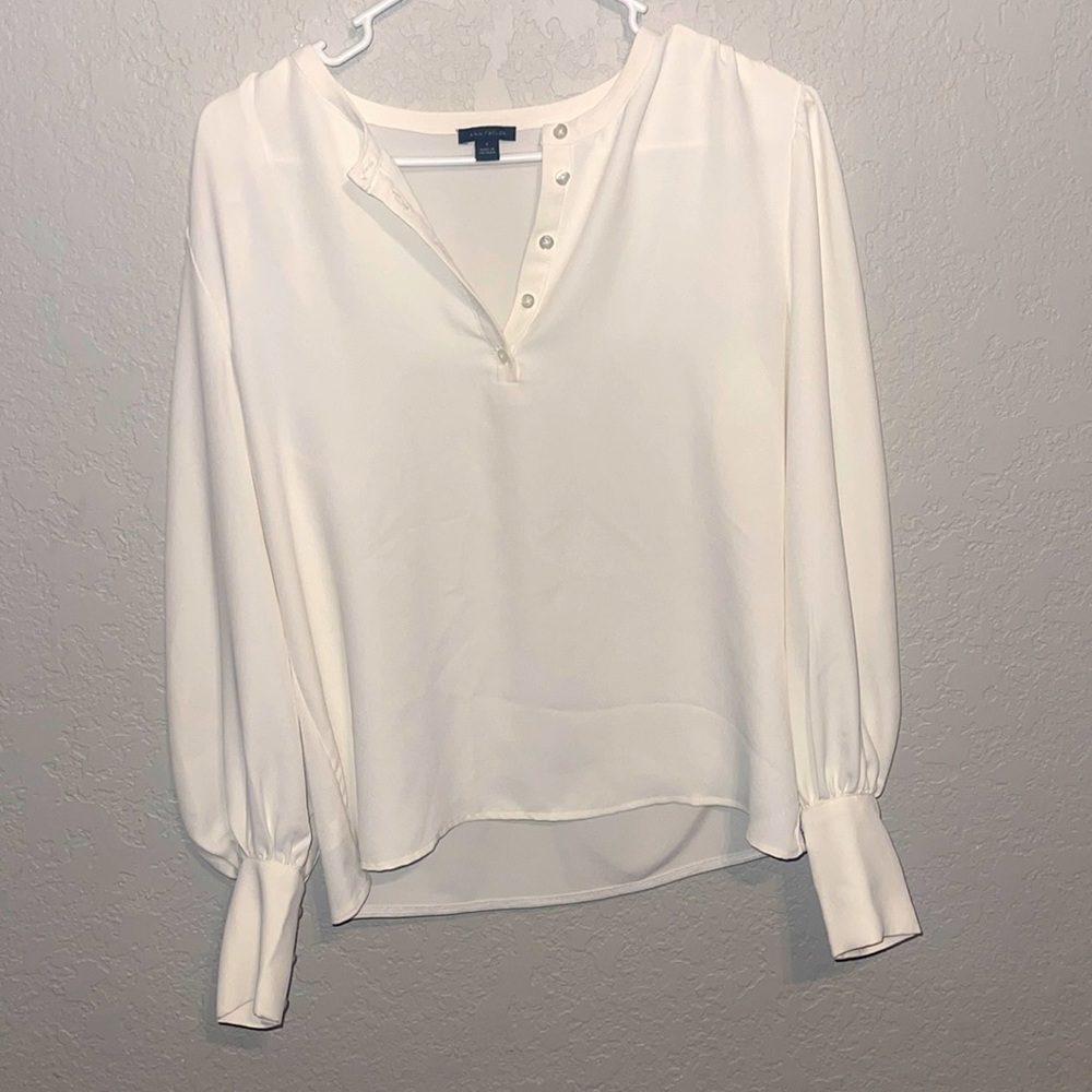 Ann Taylor cream blouse great for office or date night